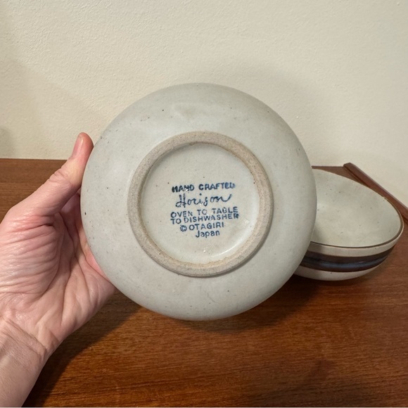 Set Of 2 Otagiri Horizon stoneware coupe cereal soup bowls 6 1/8" Gray blue - Picture 3 of 4